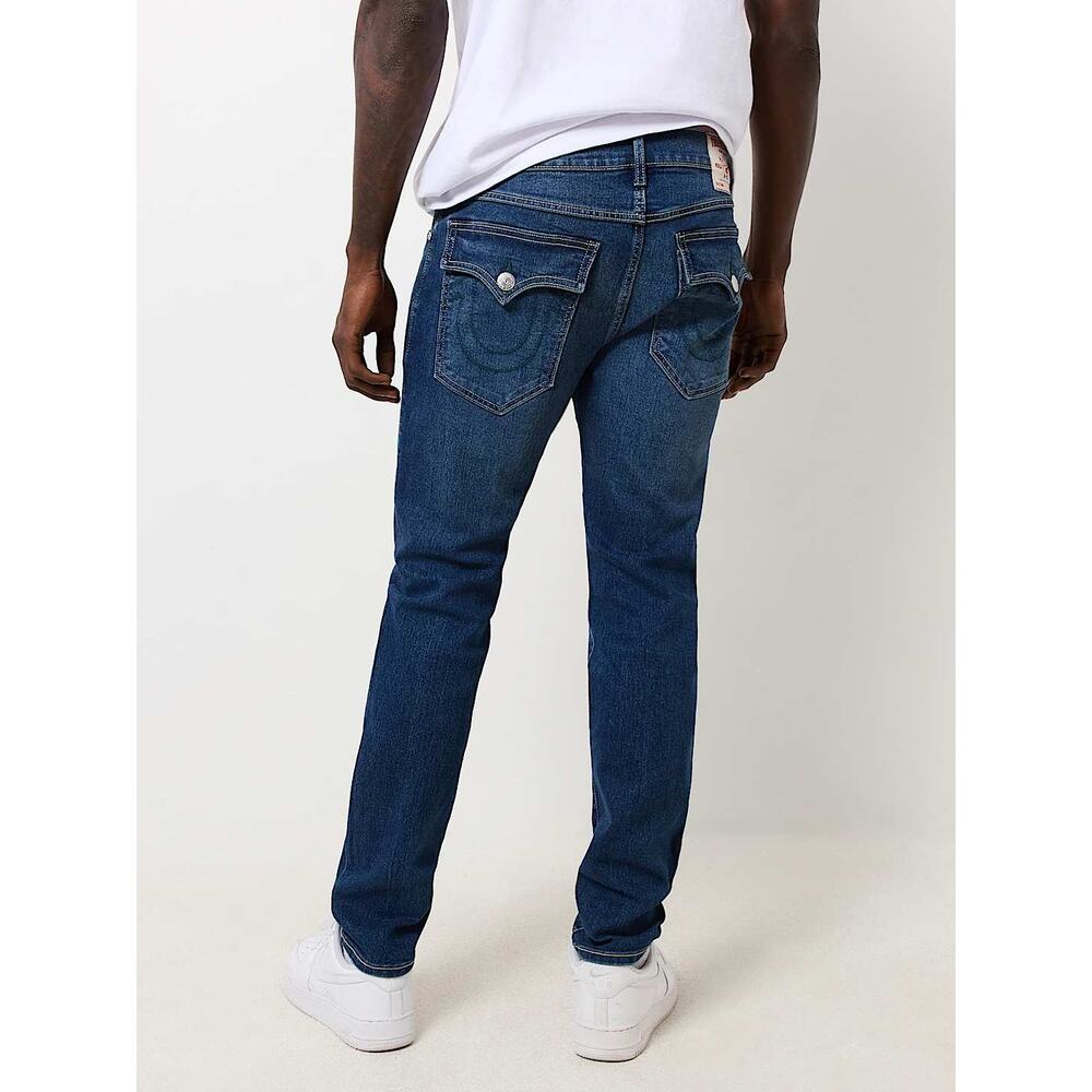 NWT True Religion Rocco Relaxed Skinny Men's Jeans Medium Blizzard Wash W34 L32